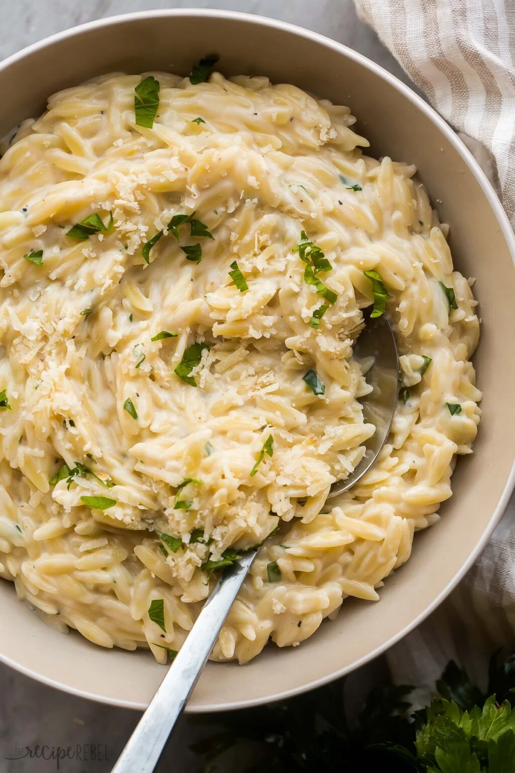 Orzo pasta with Parmesan cheese