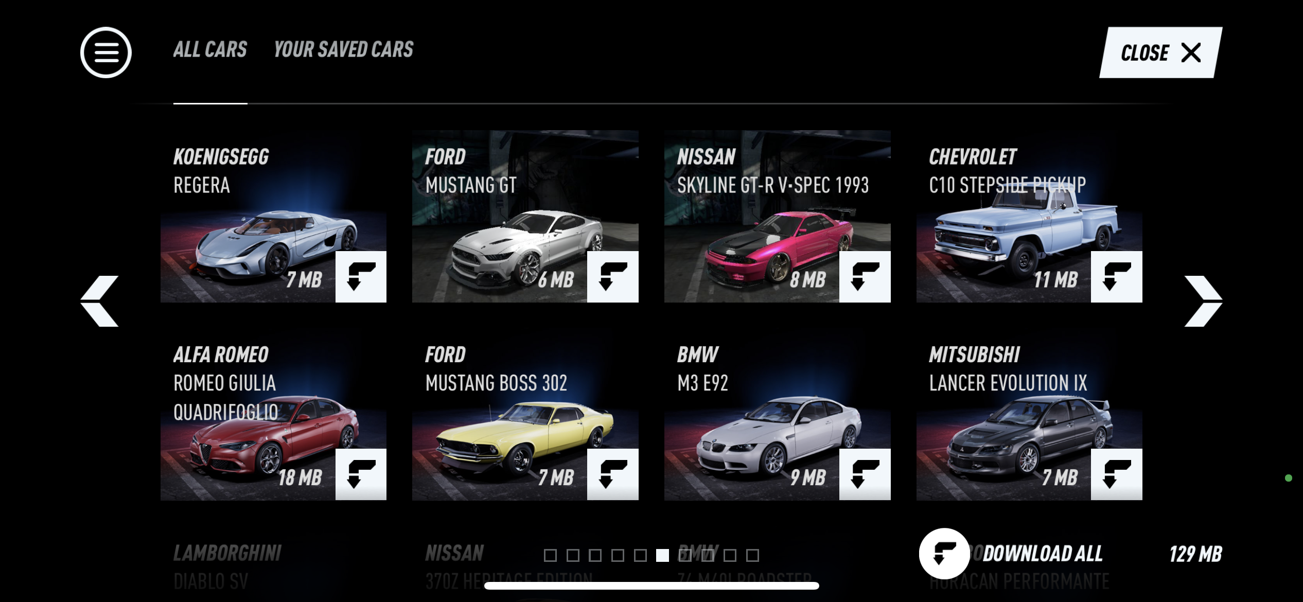 Cars Selection